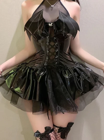 Black Shiny Halloween Costume - Image 3