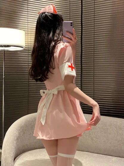 Pink Nurse Dress Halloween Costume - Image 5