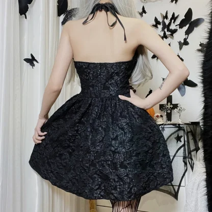 Elegant Black Dress Halloween Costume - Image 3