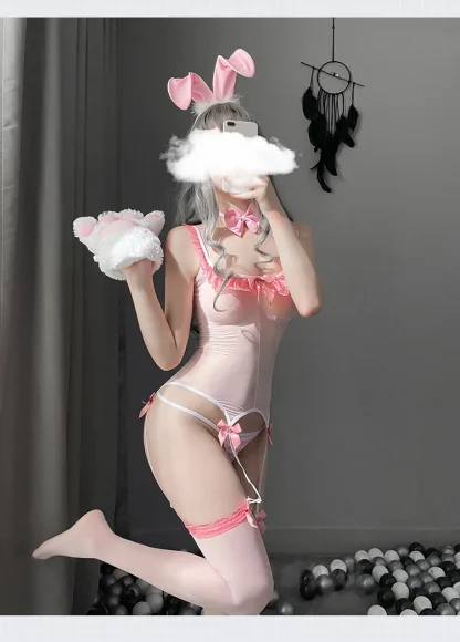 Strappy Bunny Lingerie Halloween Costume - Image 15