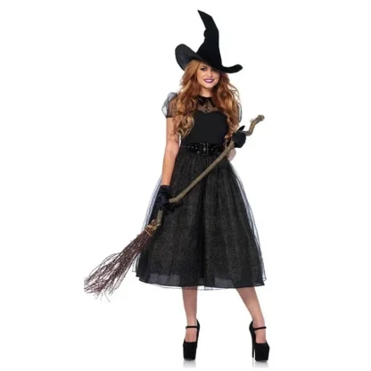 Black Gothic Witch Halloween Costume - Image 5