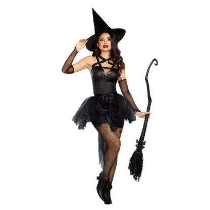 Black Gothic Witch Halloween Costume - Image 6