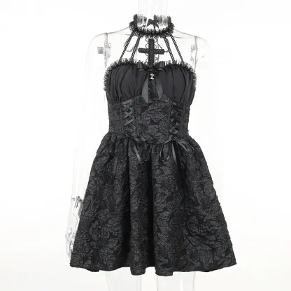 Elegant Black Dress Halloween Costume - Image 9