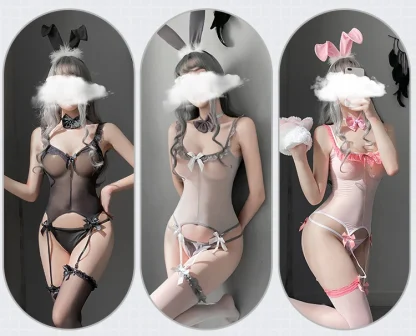 Strappy Bunny Lingerie Halloween Costume - Image 7